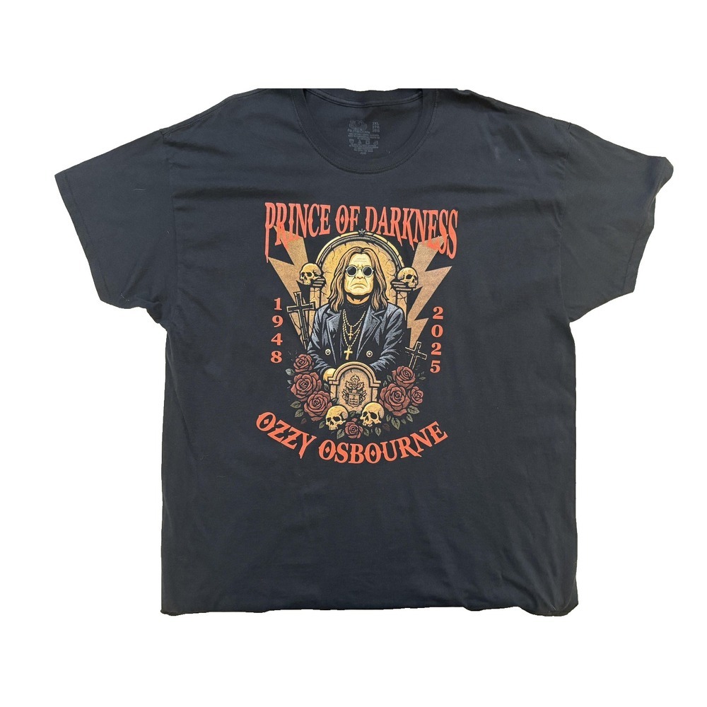 Ozzy Osbourne Prince Darkness Shirt Mens XL Black Gothic Metal Rock Band Tee‎